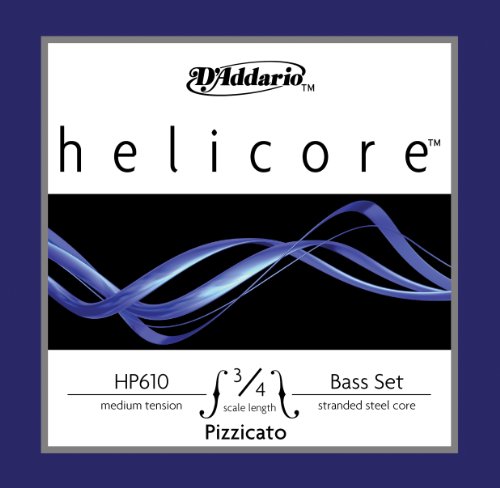 D'Addario Helicore Pizzicato Bass String Set, 3/4 Scale, Medium Tension